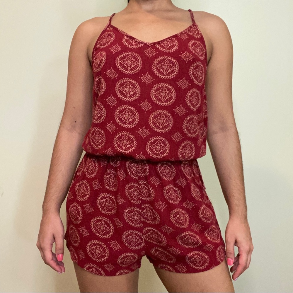 Brandy Melville Red Boho Romper